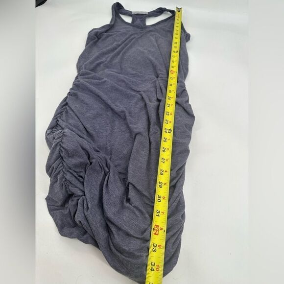 Athleta Topanga Gray Ruched Soft Athletic T-Shirt Dress Size Small Stretch - Picture 10 of 10